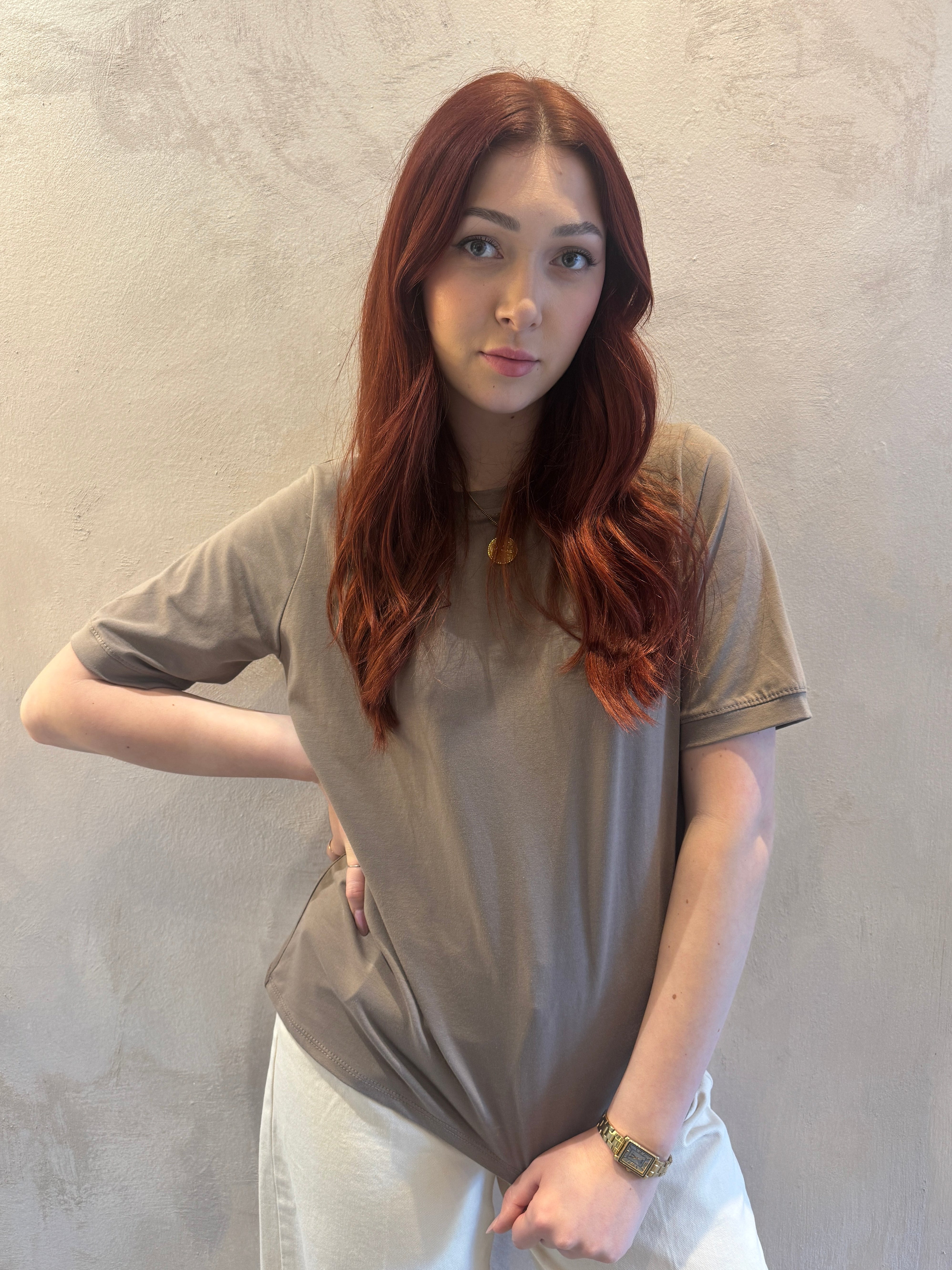 T-shirt color tortora fit regular - VYNEA