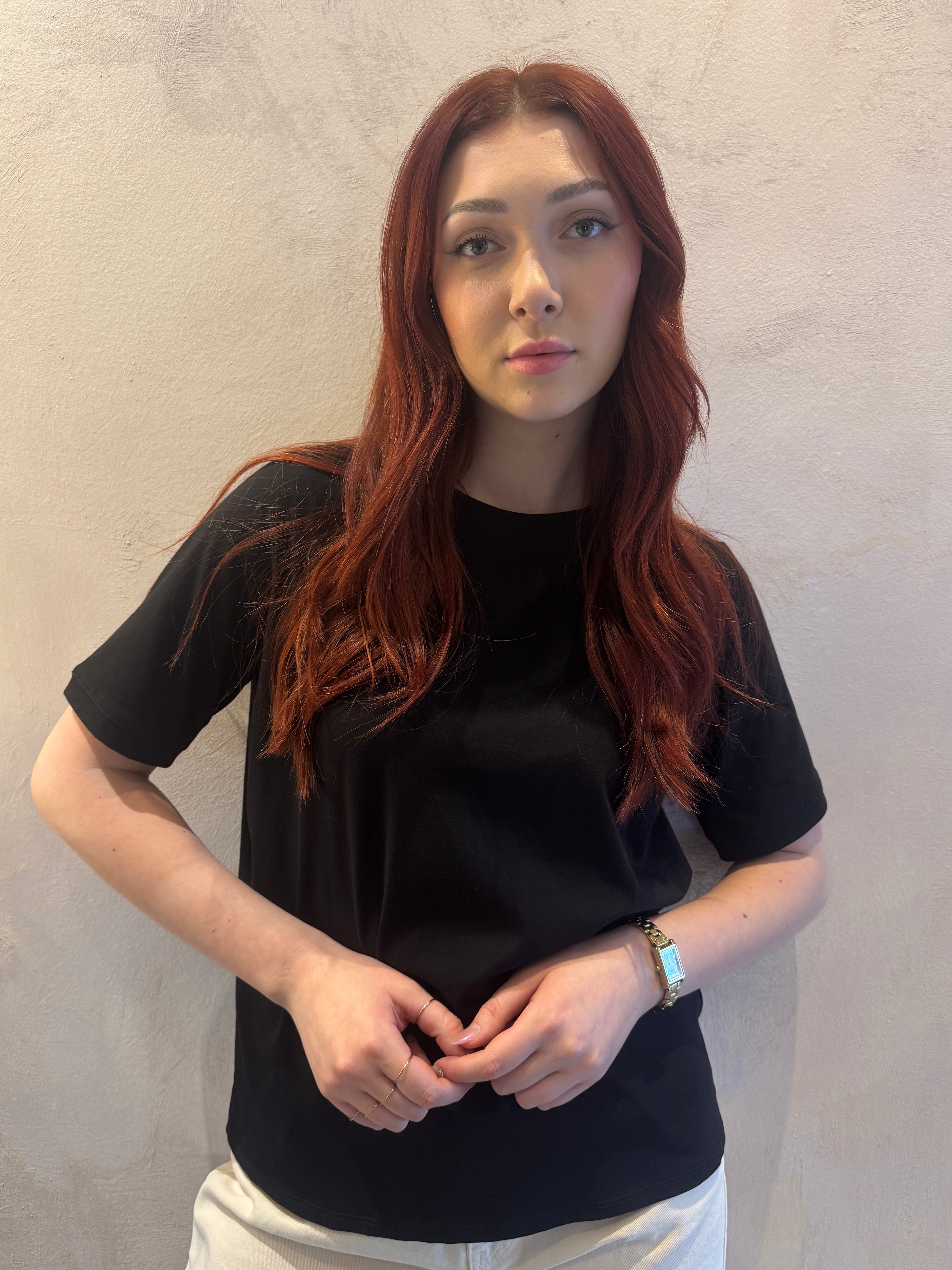 T-shirt color nero fit regular - VYNEA