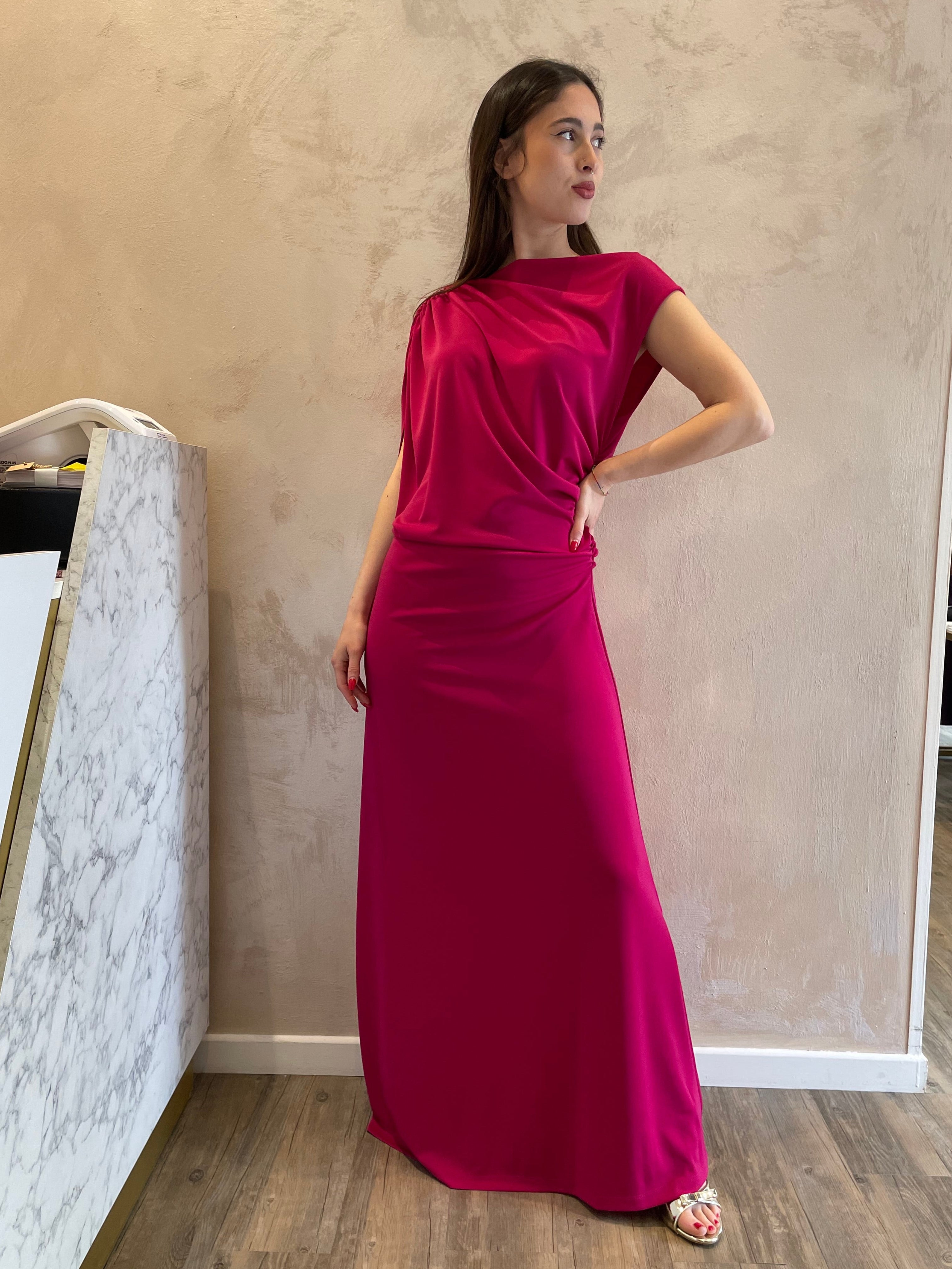 Abito lungo fucsia