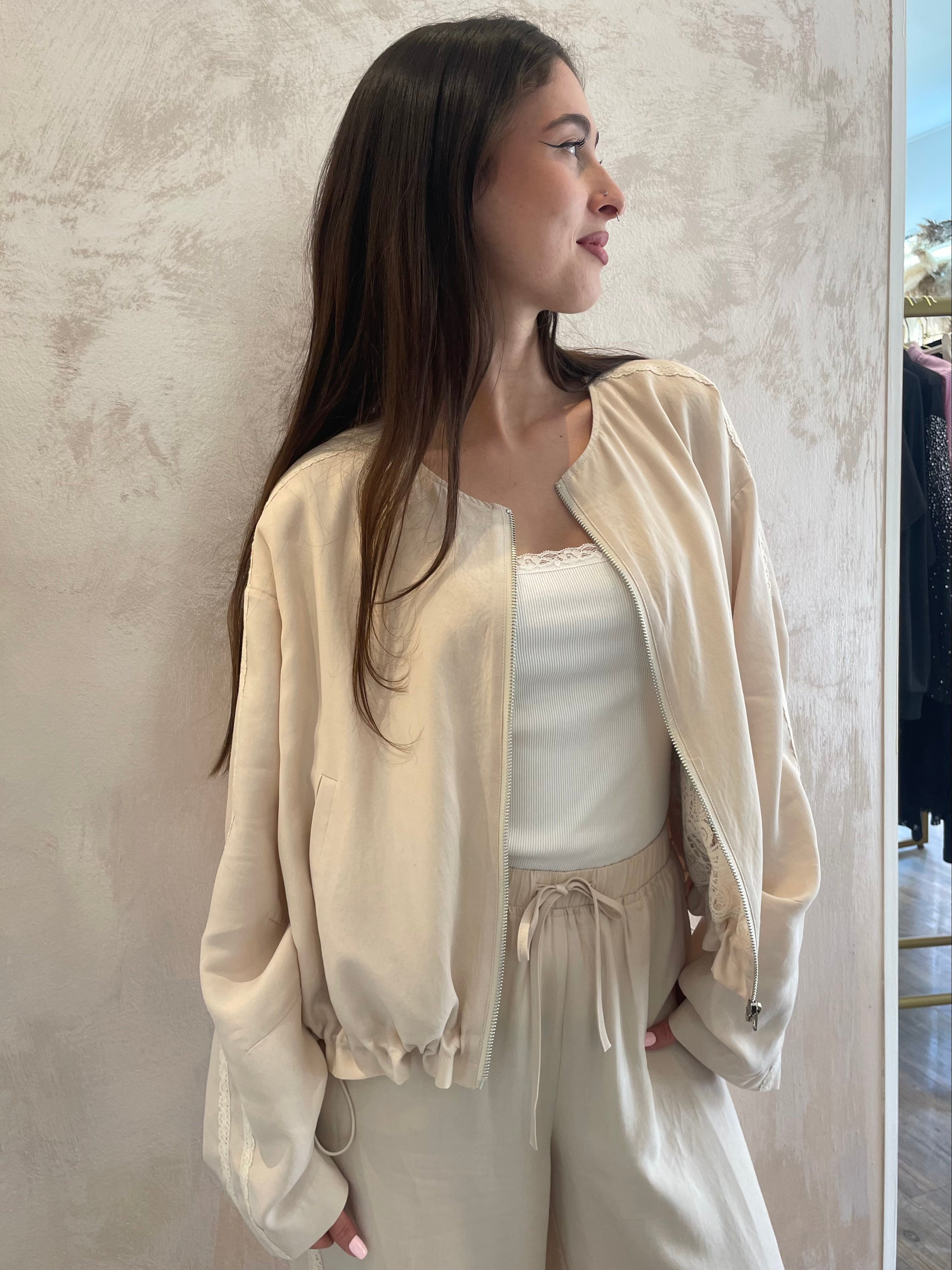 Giacca leggera dettagli pizzo - Youdecide