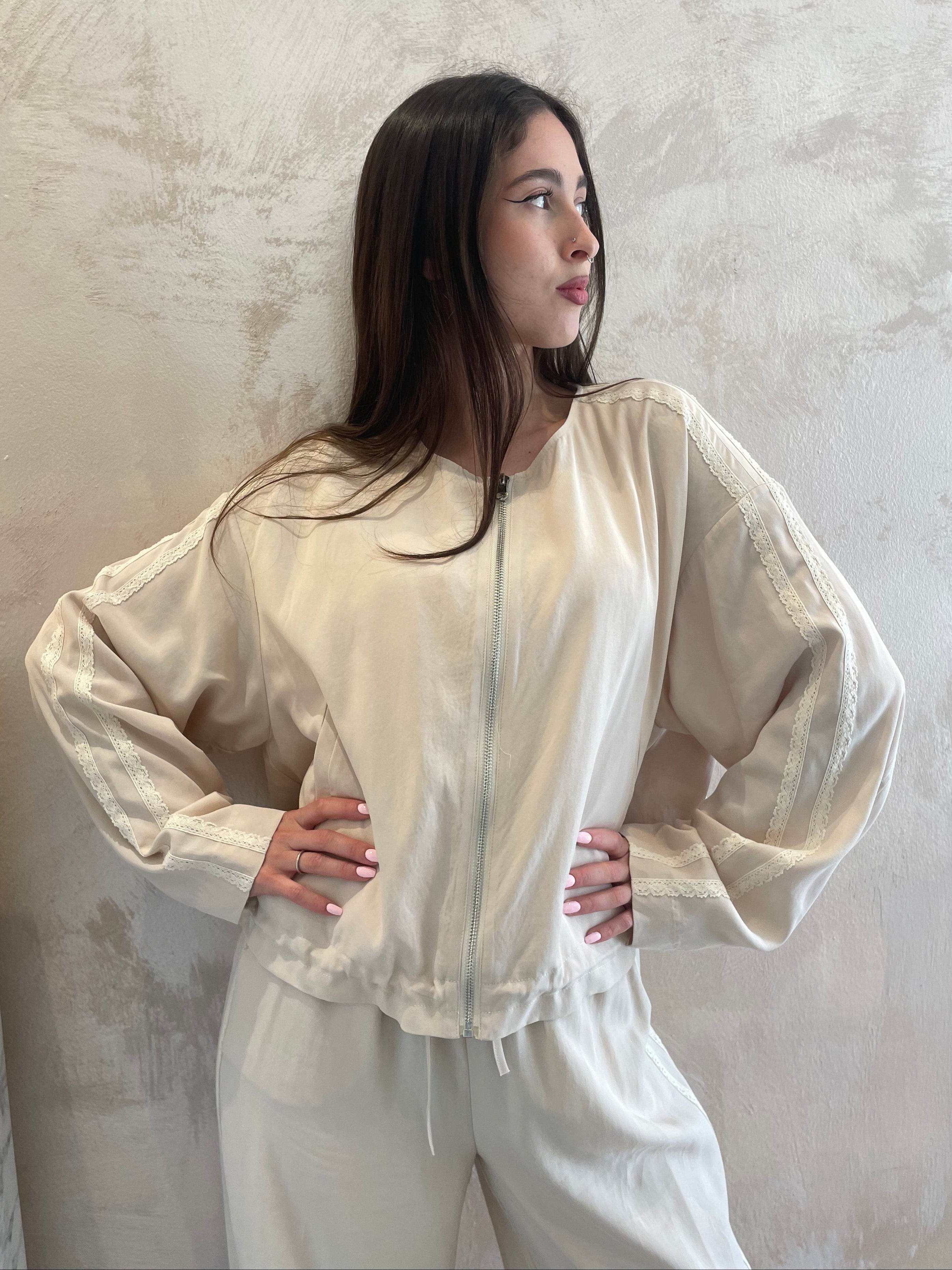 Giacca leggera dettagli pizzo - Youdecide