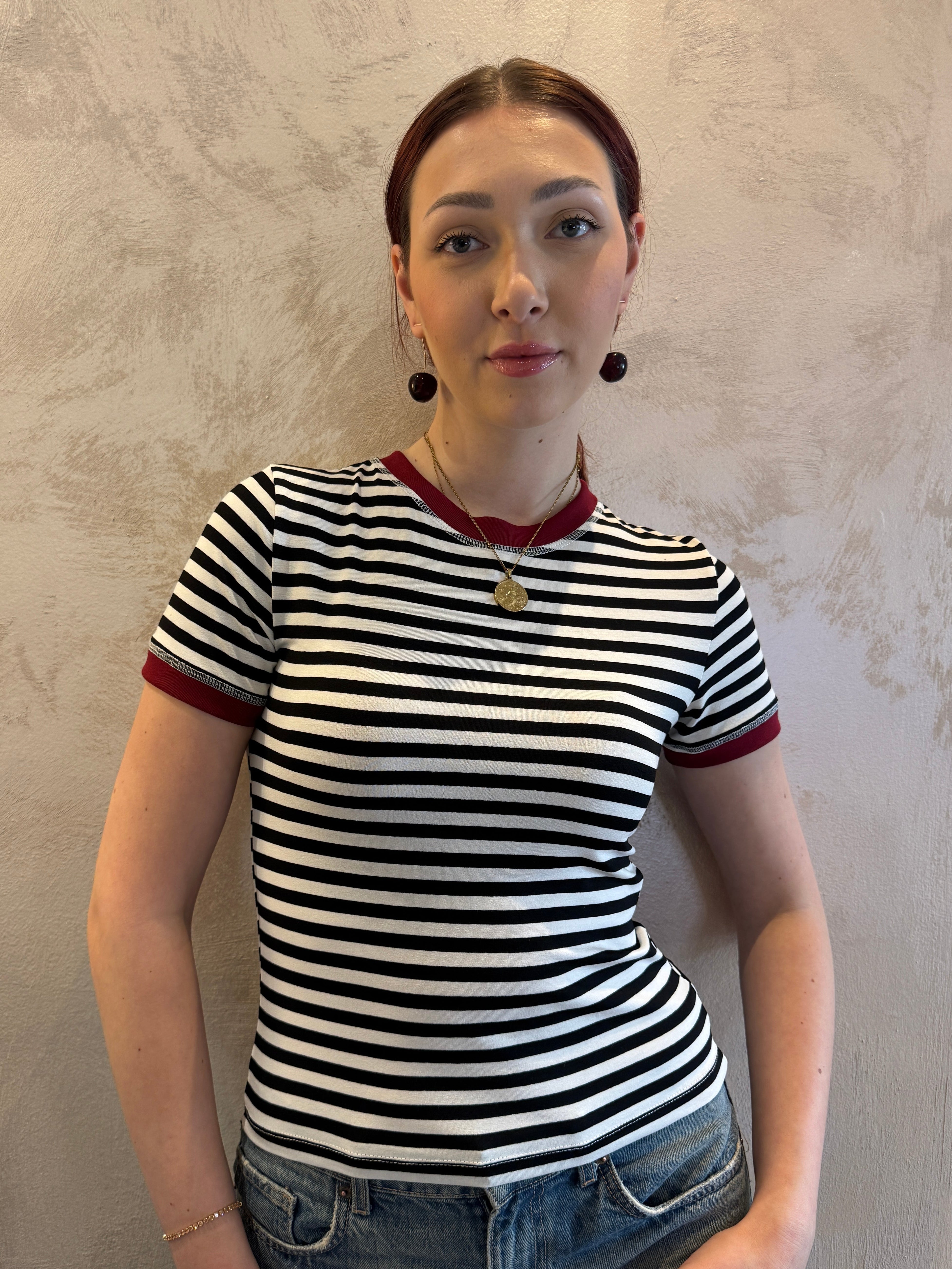 T shirt righe bianco e nero riga maxi - Vicolo